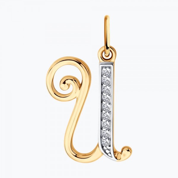 Pandantiv Sokolov din aur cu zirconii