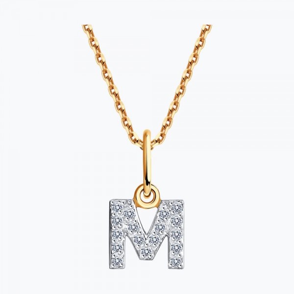 Pandantiv Sokolov din aur cu zirconii