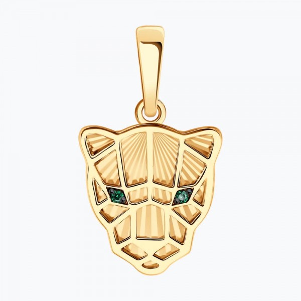 Pandantiv Sokolov din aur cu zirconii