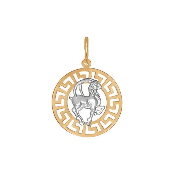 031303 - Подвеска знак зодиака из комбинированного золота