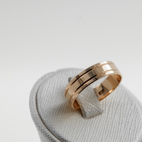 Обручальное кольцо Evgold из красного золота