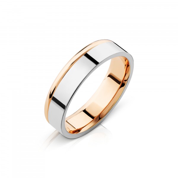 Обручальное кольцо Эстет  из комбинированного золота
