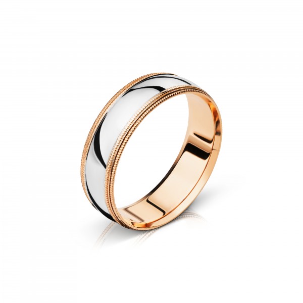 Обручальное кольцо Эстет из комбинированного золота