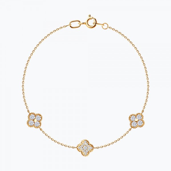 Brățară Sokolov din aur cu zirconii