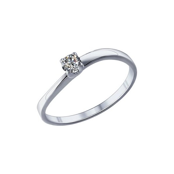 Помолвочное кольцо из серебра с фианитом 89010022