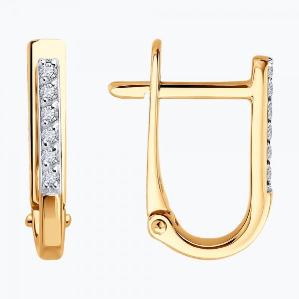 Cercei Sokolov din aur cu zirconii