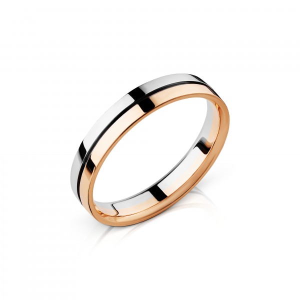 Обручальное кольцо Эстет из комбинированного золота