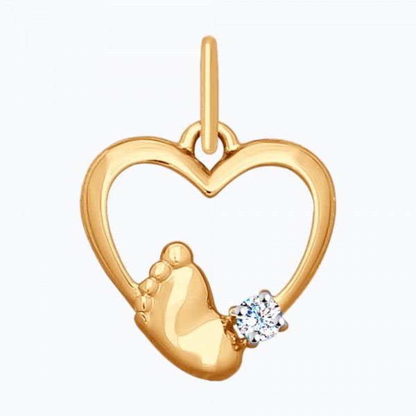 Pandantiv Sokolov din aur cu zirconiu