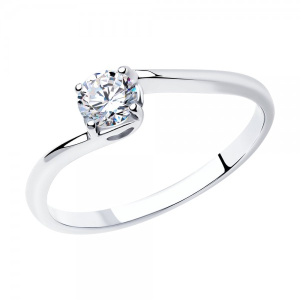 Помолвочное кольцо из серебра с фианитом 89010026