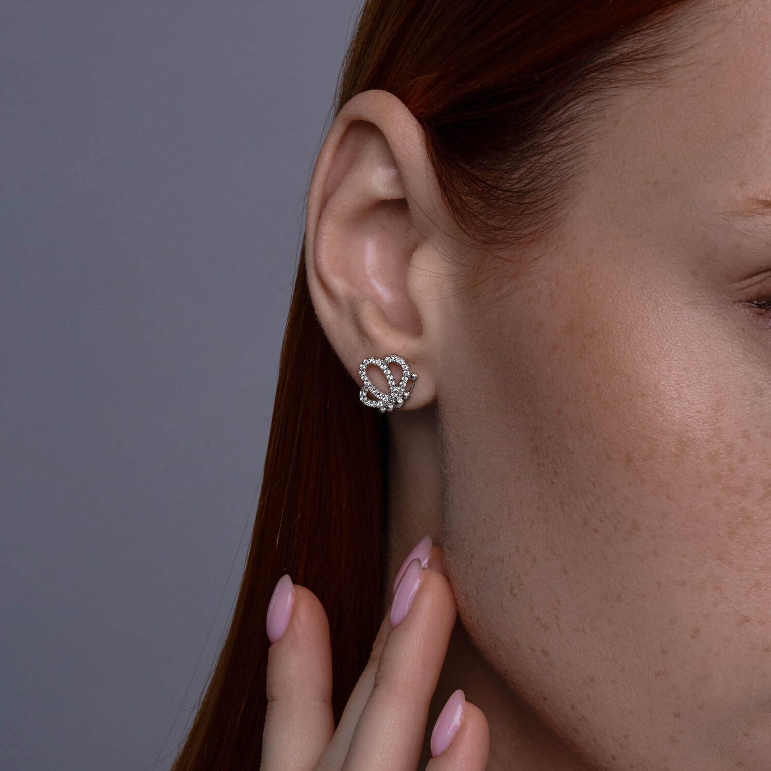 Cercei Sokolov din argint cu zirconii - image 3