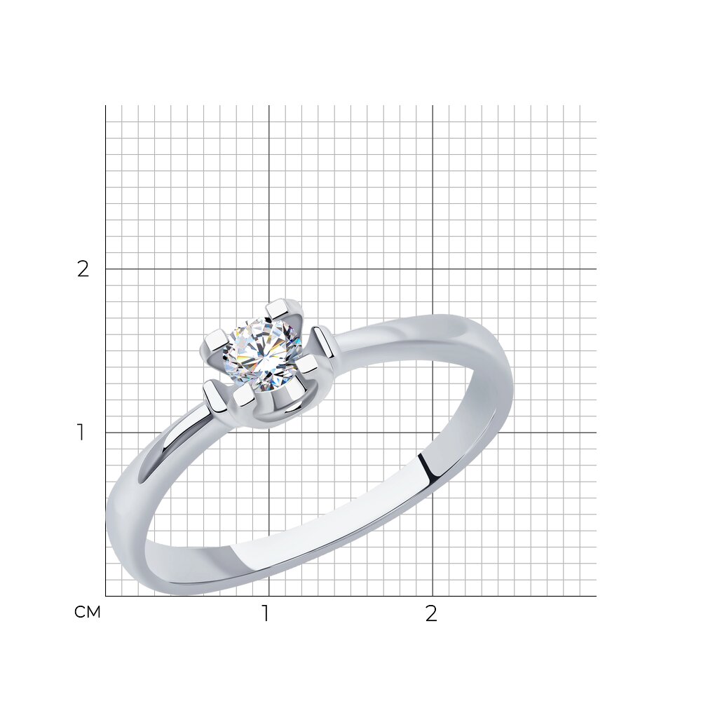 Inel Sokolov cu aur alb cu diamant - image 3