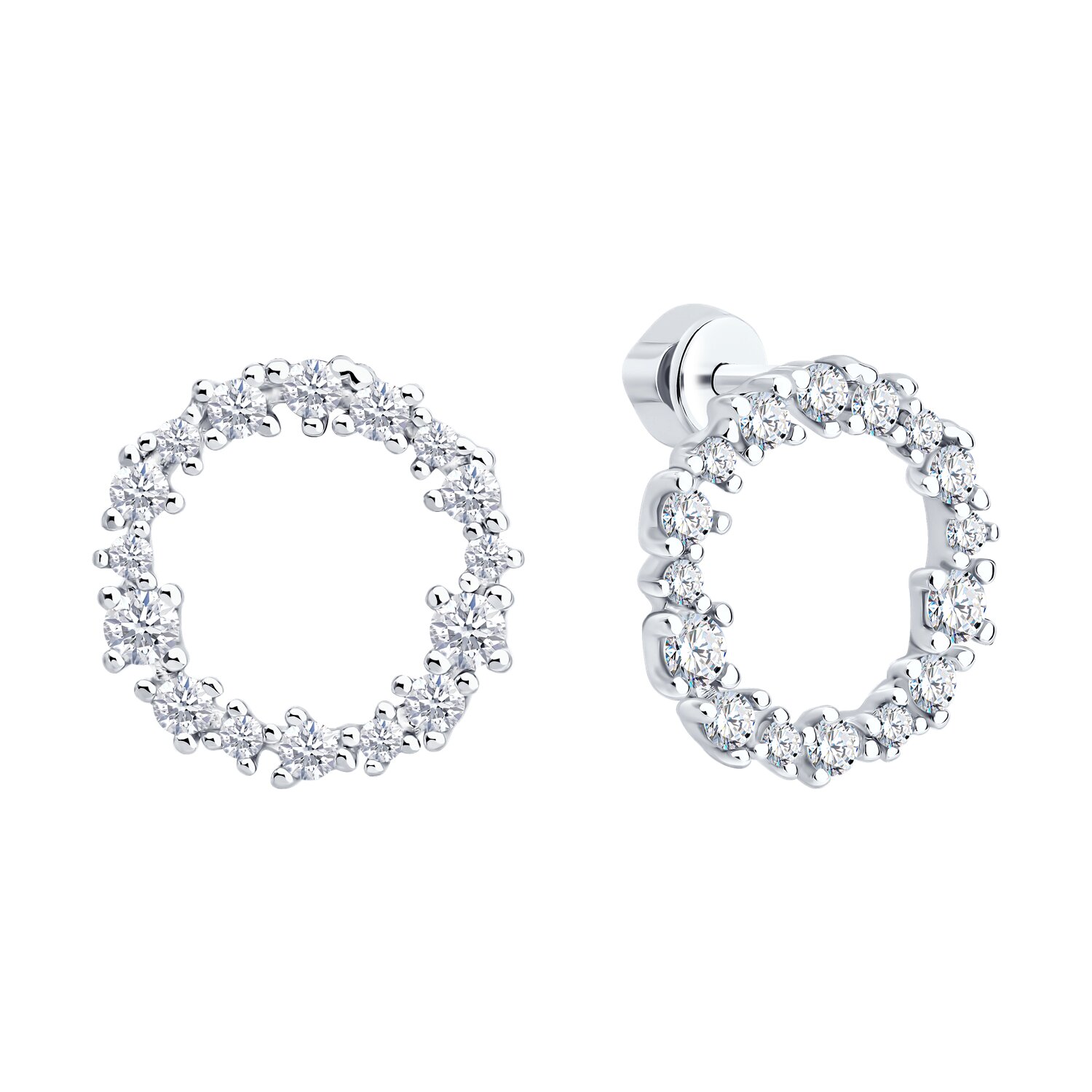 Серьги Sokolov из серебра с фианитами