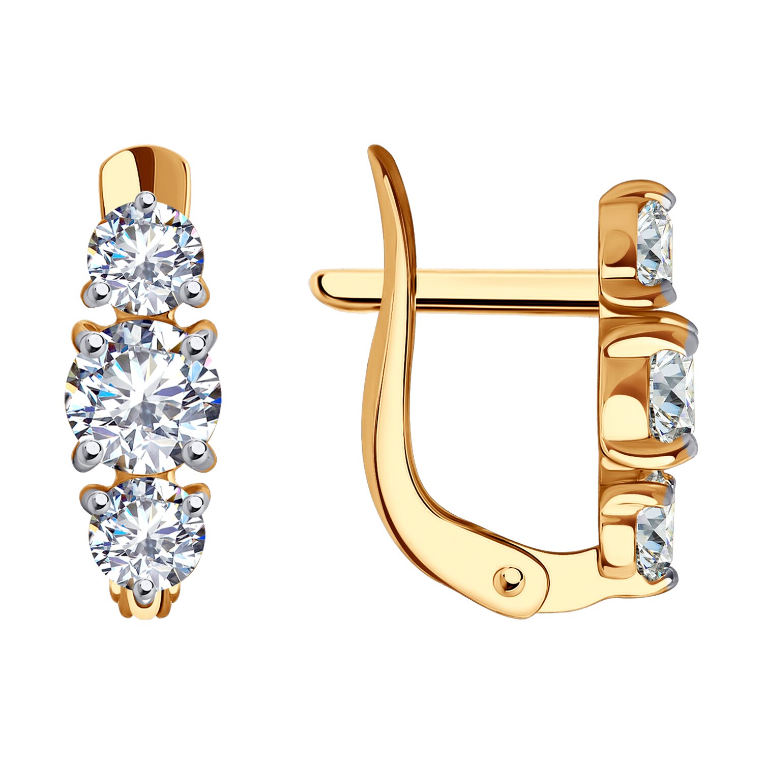 Серьги Sokolov из золота с фианитами