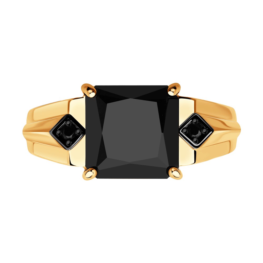 Кольцо Sokolov из золота с ониксом и фианитами - image 2