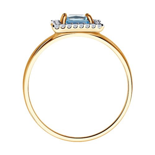 Inel Sokolov din aur cu topaz și zirconii - image 2