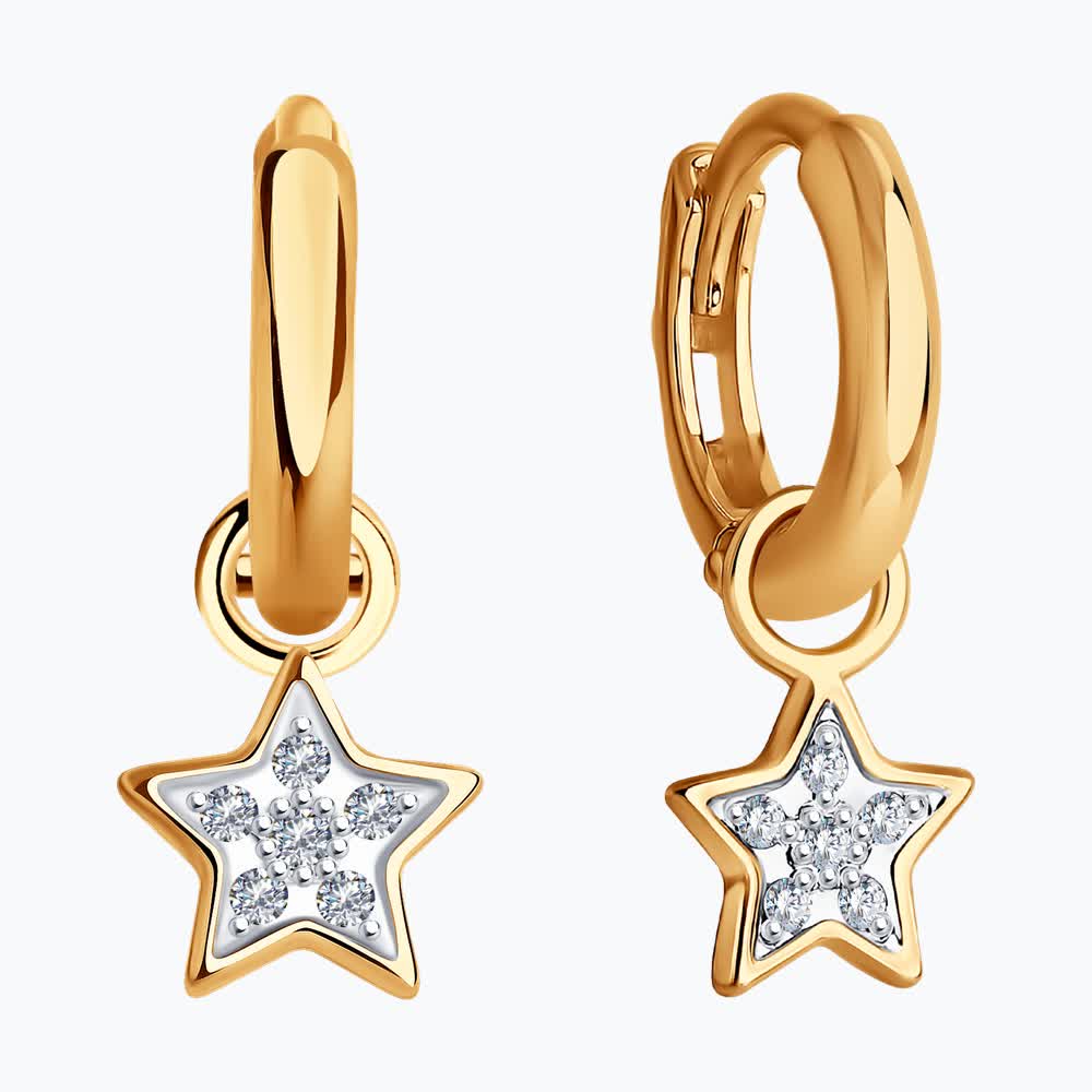 Cercei Sokolov din aur cu diamante