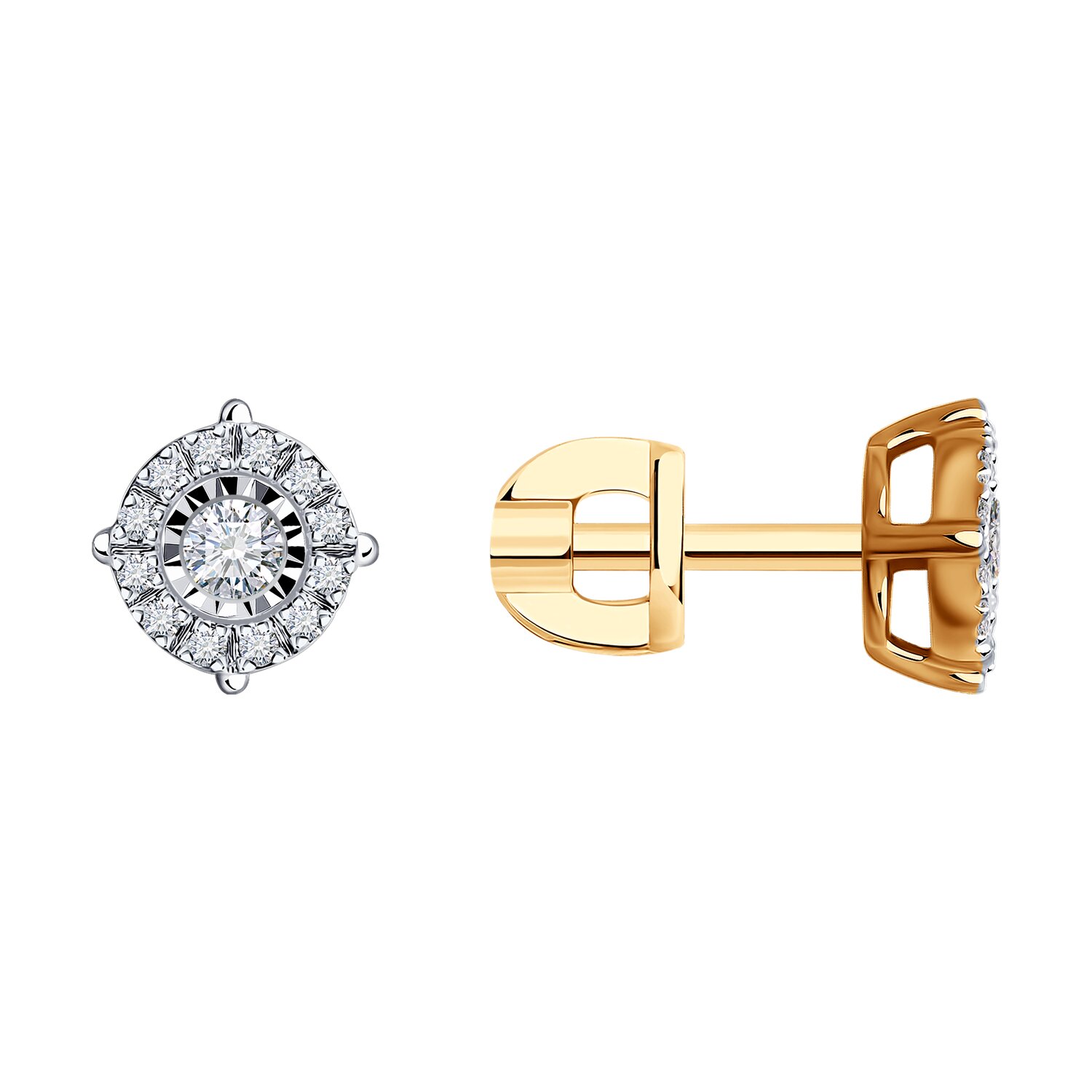 Cercei Sokolov din aur și diamante