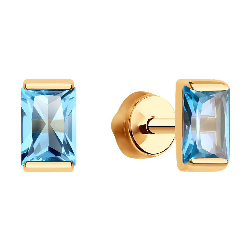 Серьги Sokolov из золота с топазами - image 2