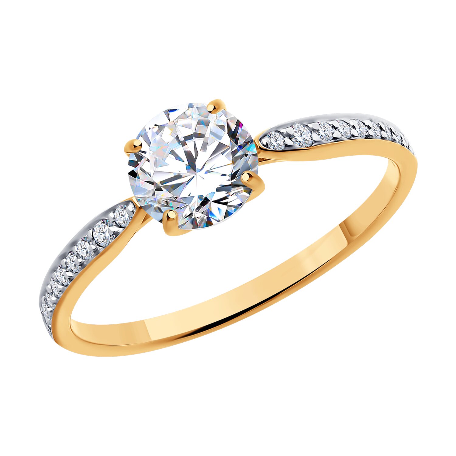 Кольцо Sokolov из золота с фианитами