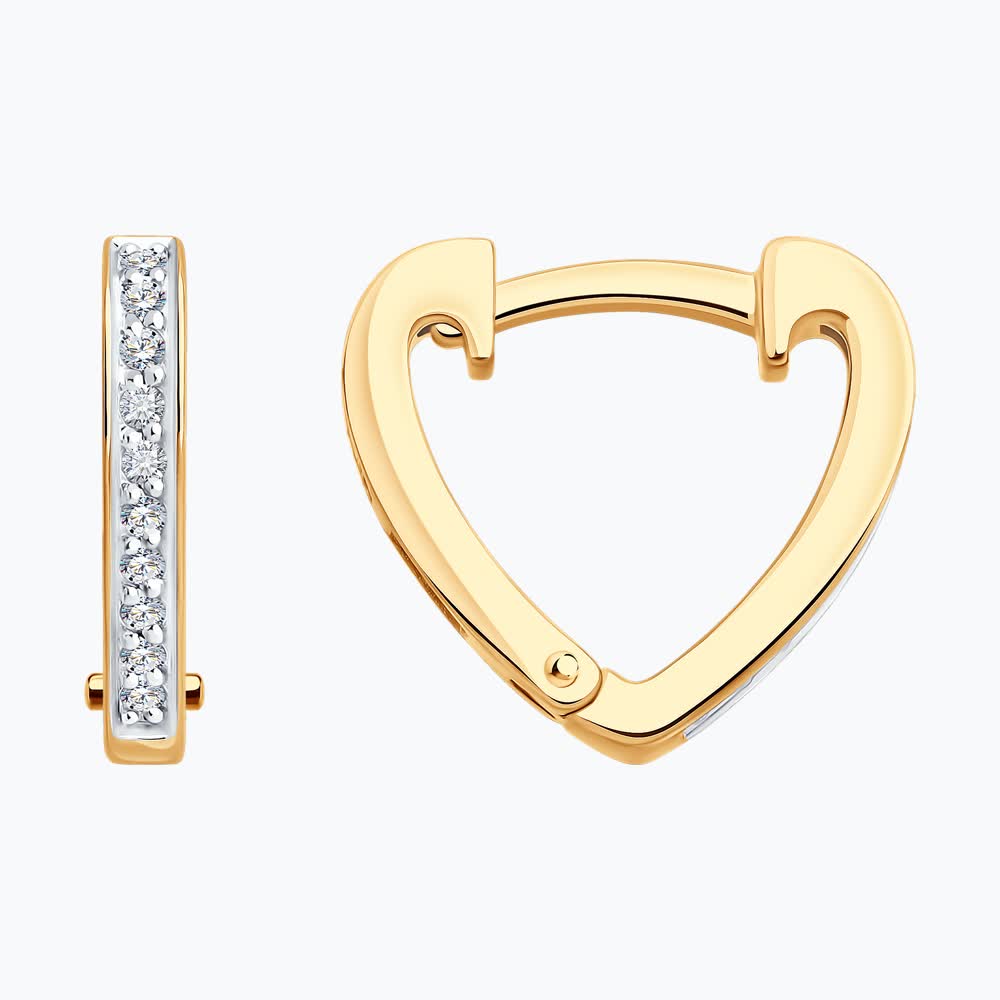 Cercei Sokolov din aur cu diamante