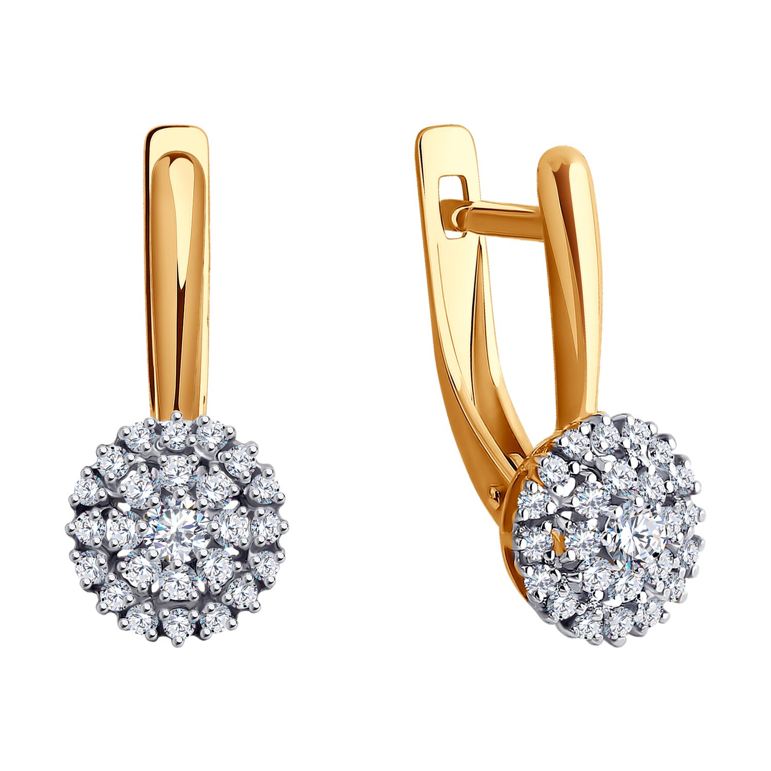 Cercei Sokolov din aur cu zirconii