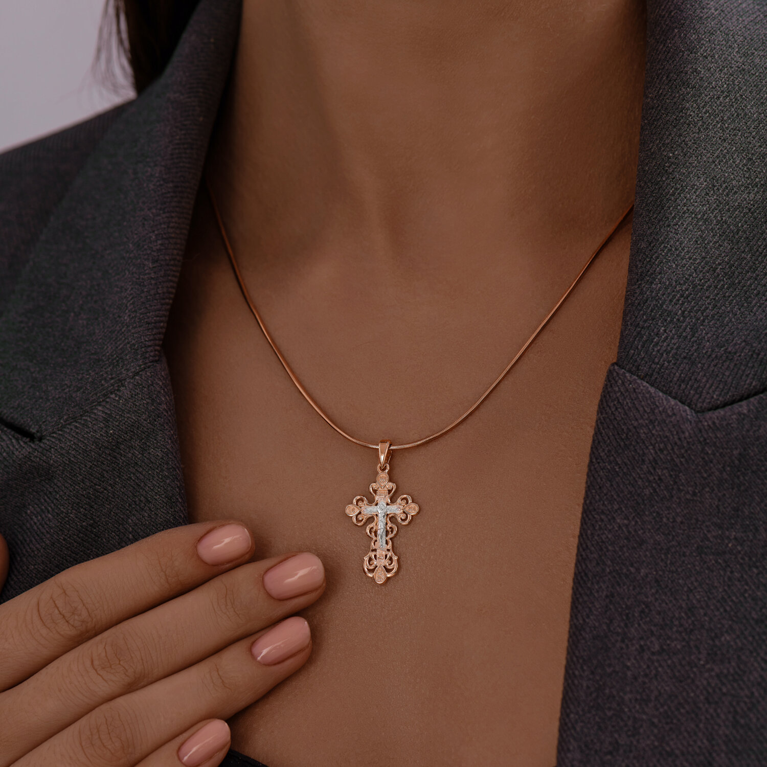 Крест Sokolov из золота  - image 2