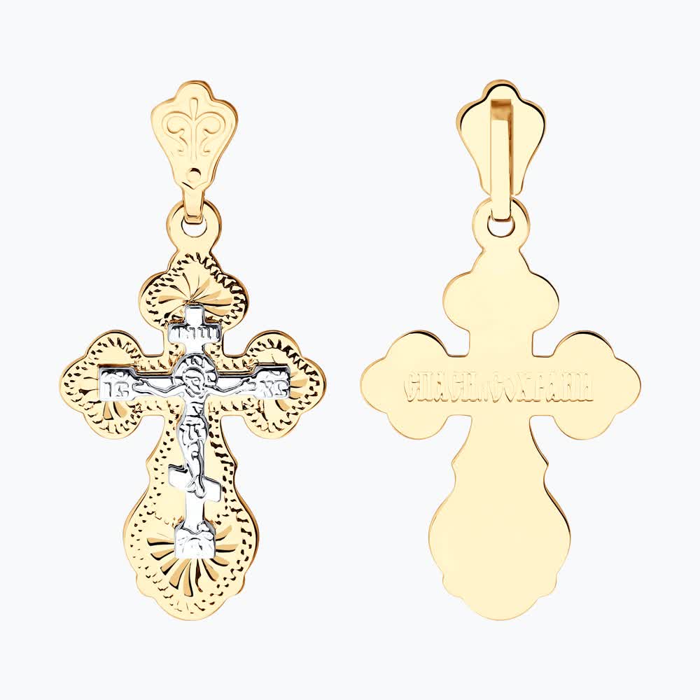 Крест Sokolov из комбинированного золота 