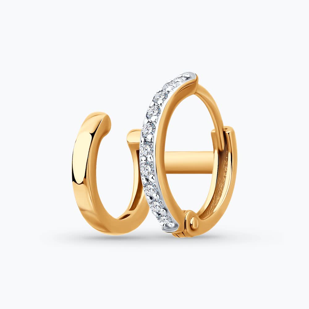 Cercel Sokolov din aur cu zirconii