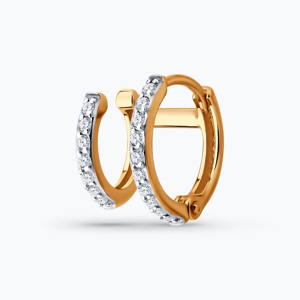 Cercel Sokolov din aur cu zirconii