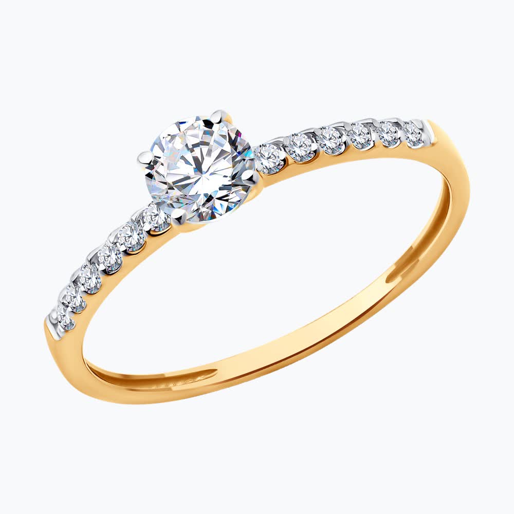 Кольцо Sokolov из золота с фианитами