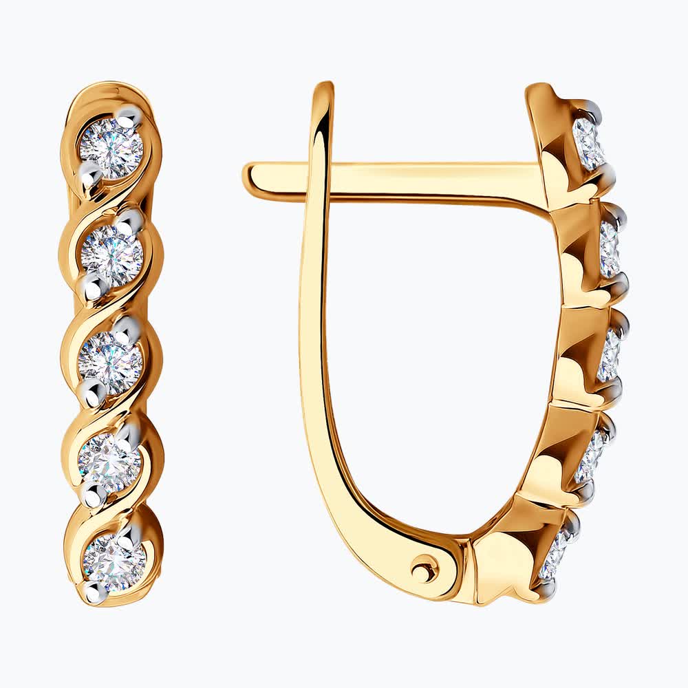 Серьги Sokolov из золота с фианитами