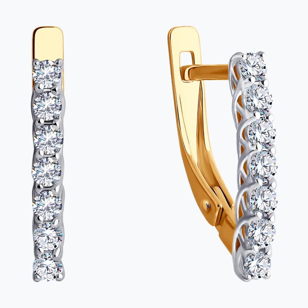 Серьги Sokolov из золота с фианитами