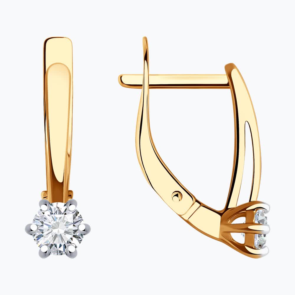 Серьги Sokolov из золота с фианитами