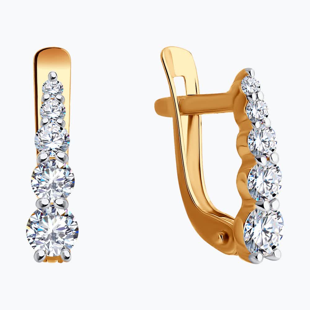 Серьги Sokolov из золота с фианитами