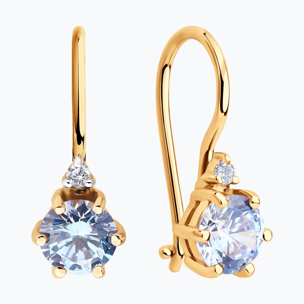 Серьги Sokolov из золота с фианитами