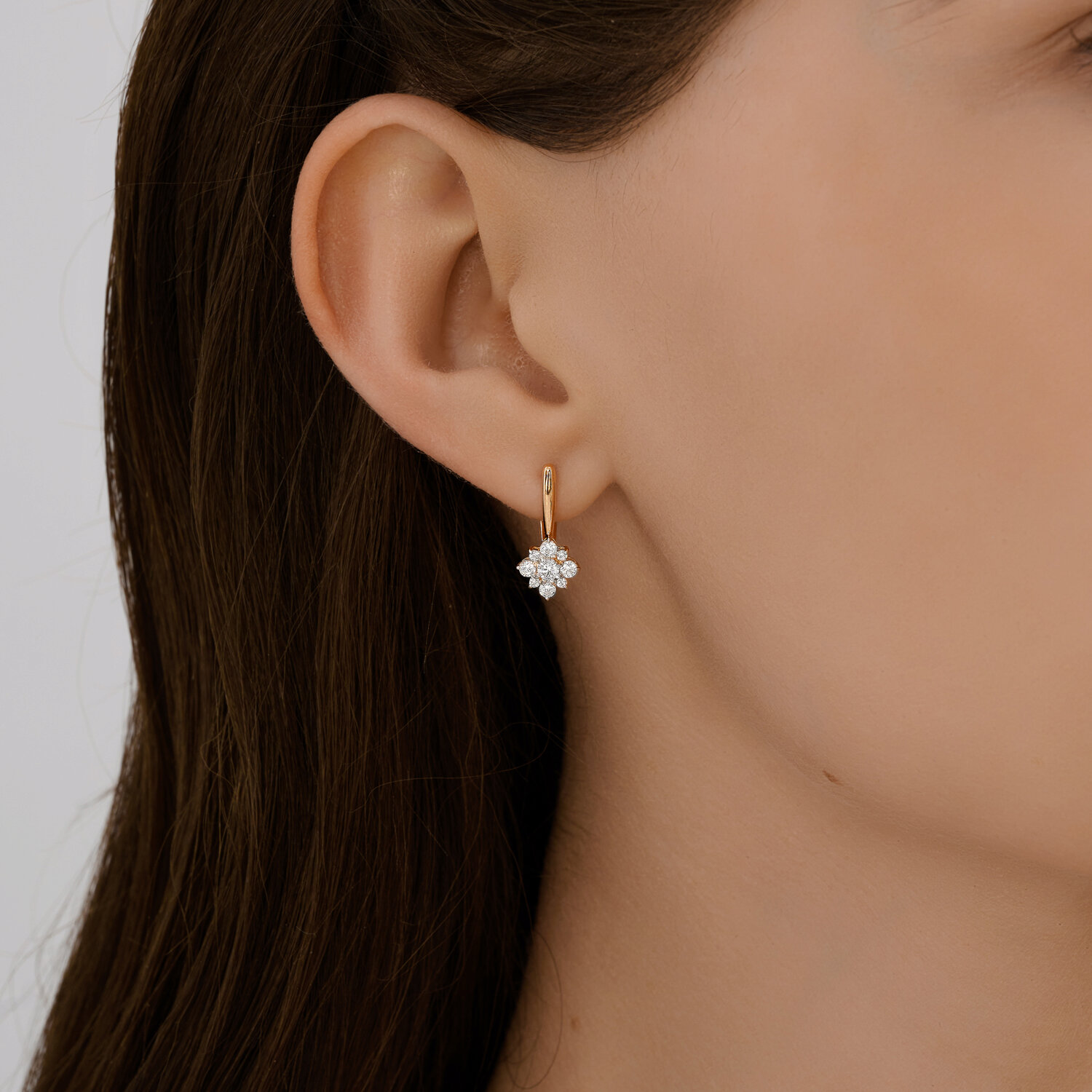 Серьги Sokolov из золота с фианитами - image 3