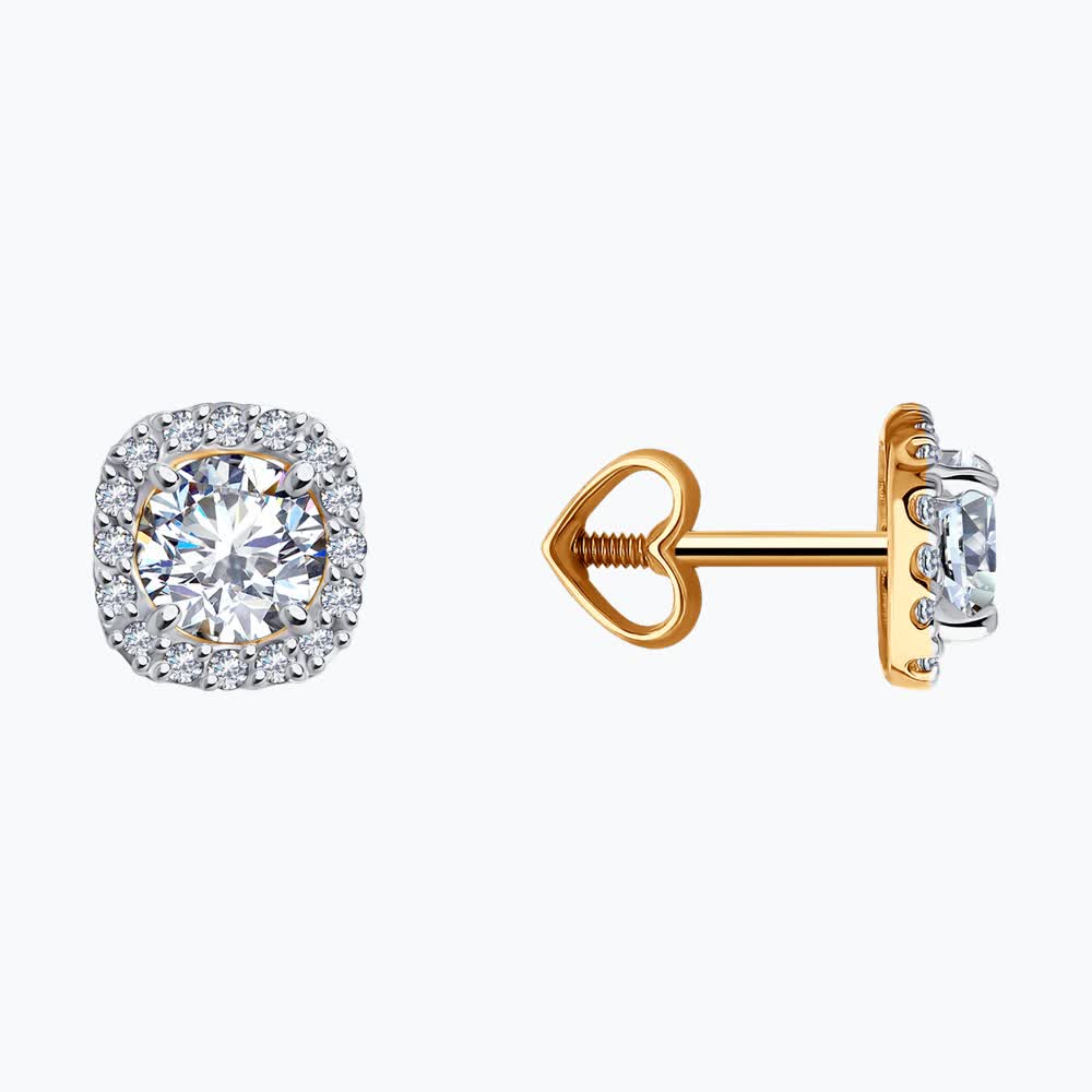 Серьги Sokolov из золота с фианитами - image 2