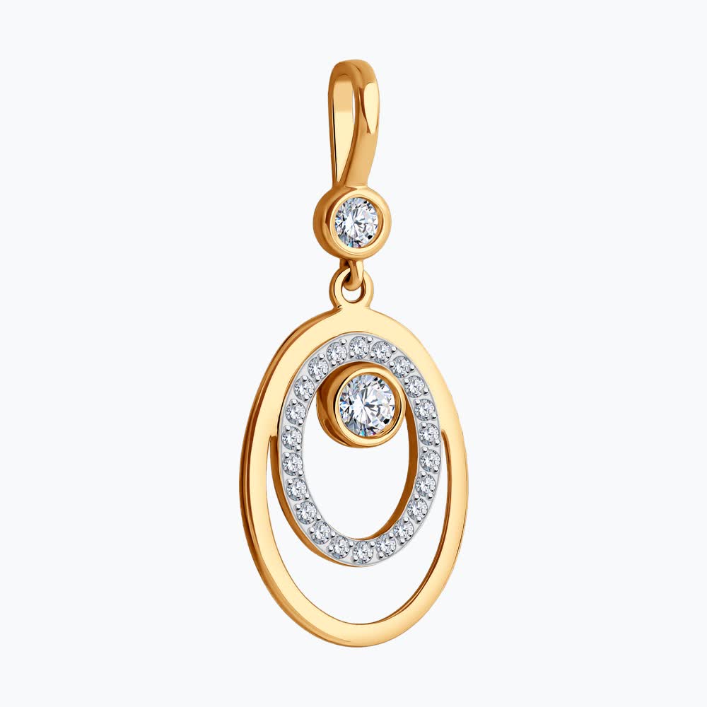 Pandantiv Sokolov din aur cu zirconii - image 2