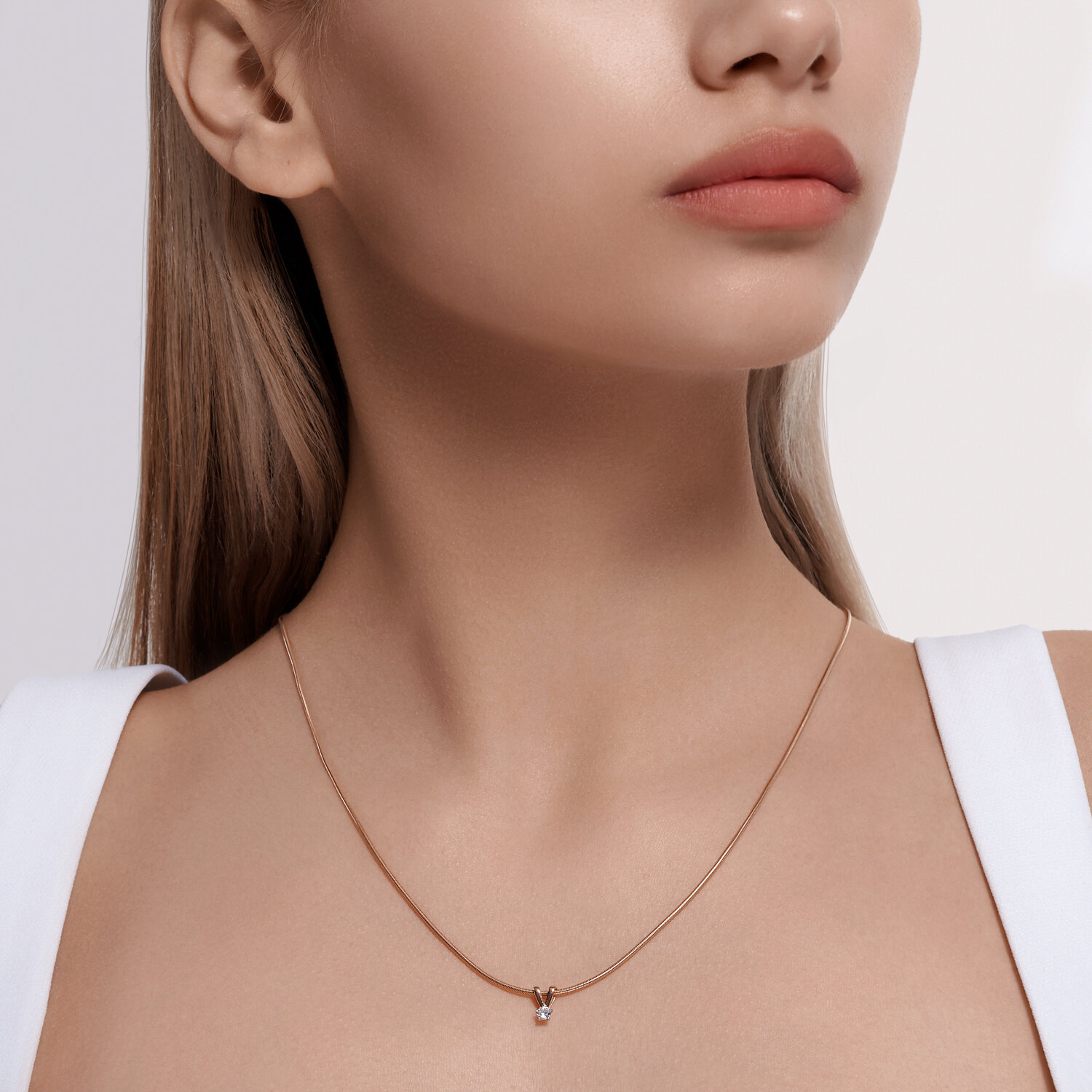 Gold Sokolov pendant with zirconia - image 2