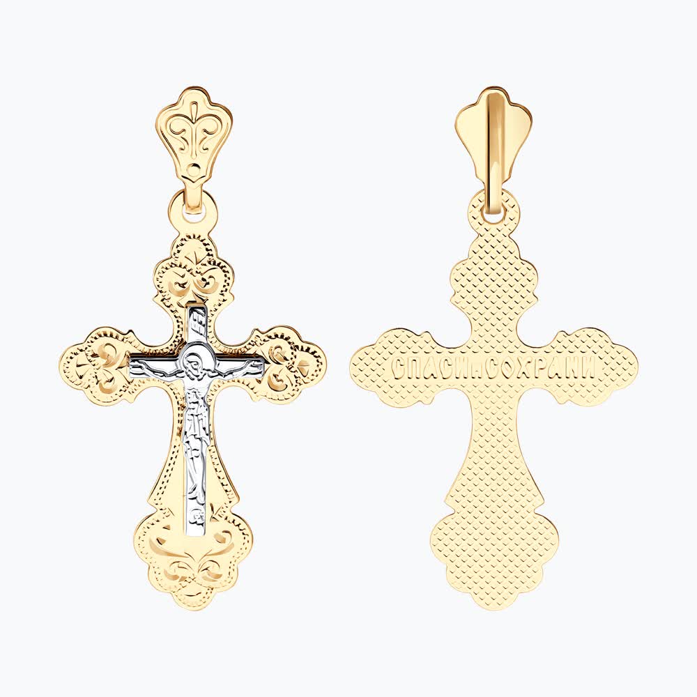 Крест Sokolov из комбинированного золота 