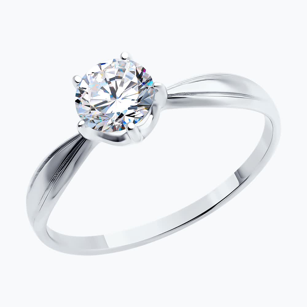 Кольцо Sokolov из белого золота с фианитом