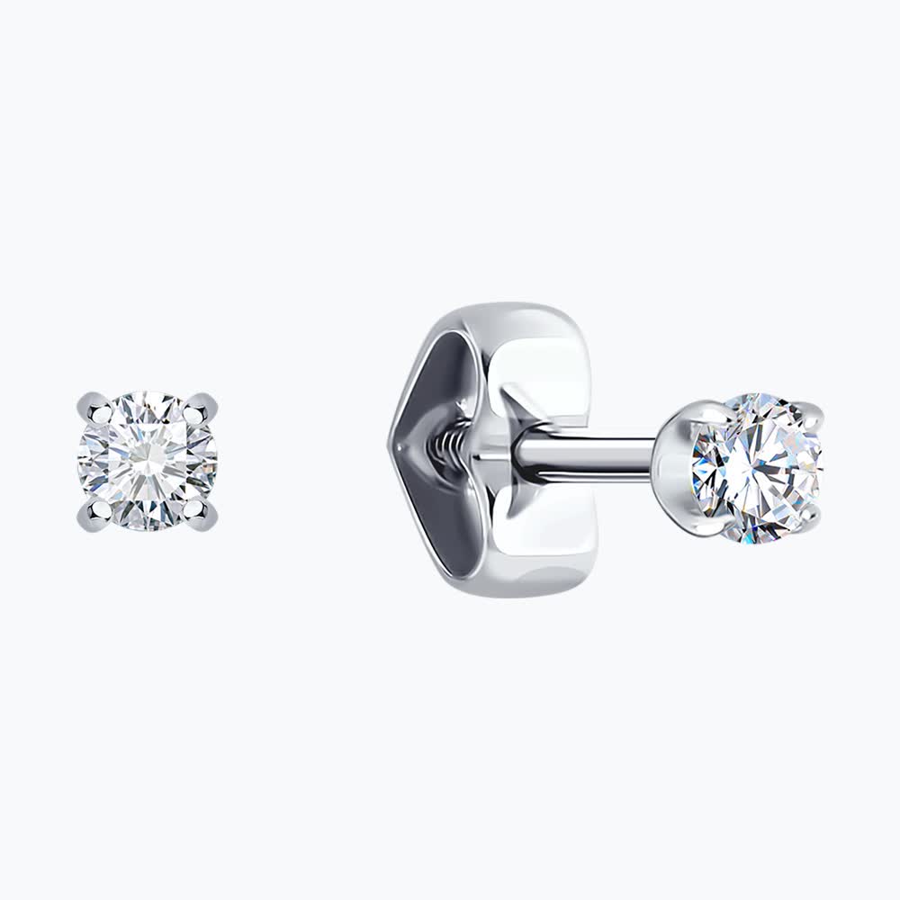 Серьги Sokolov из белого золота с фианитами