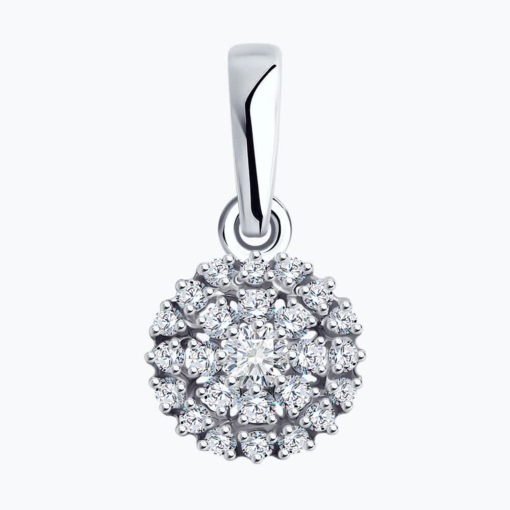 White gold Sokolov pendant with zirconia