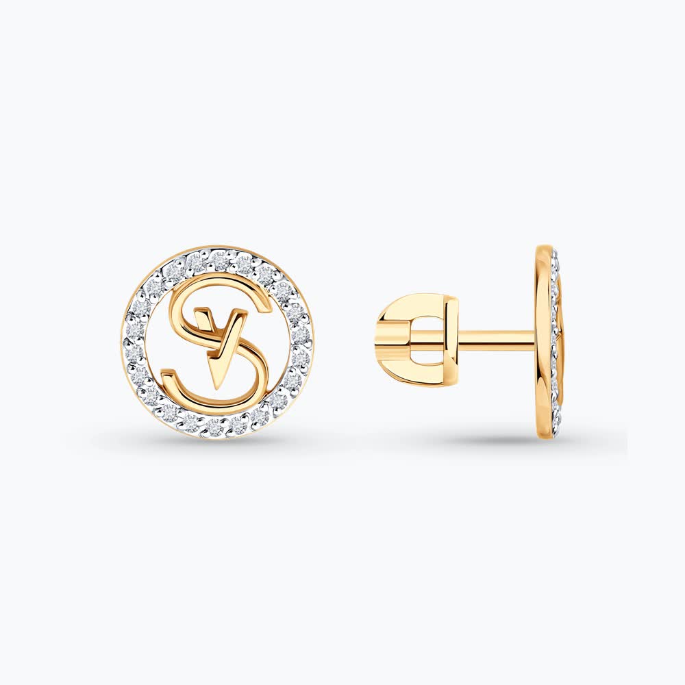 Cercei Sokolov din aur cu diamante