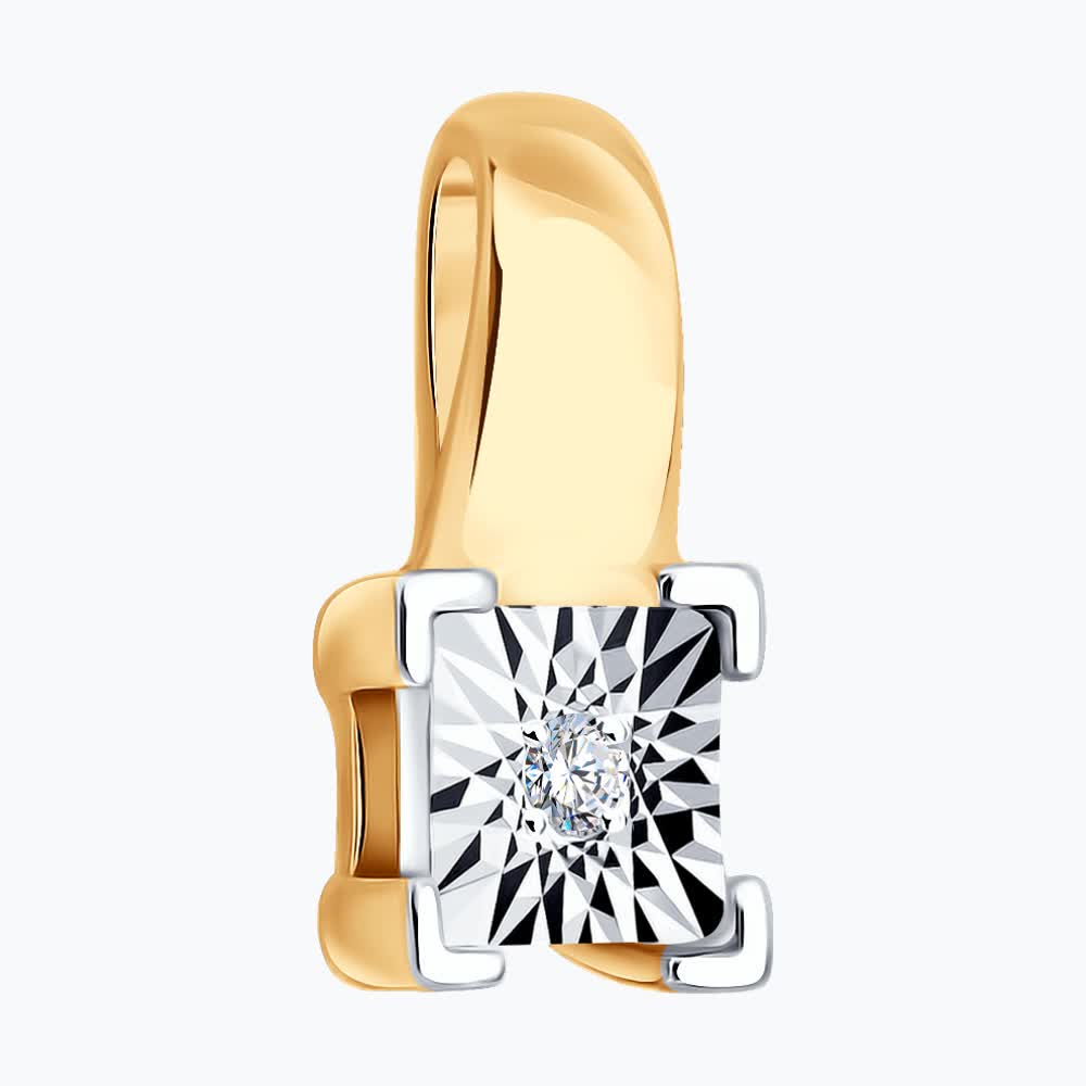 Pandantiv Sokolov din aur combinat cu diamante