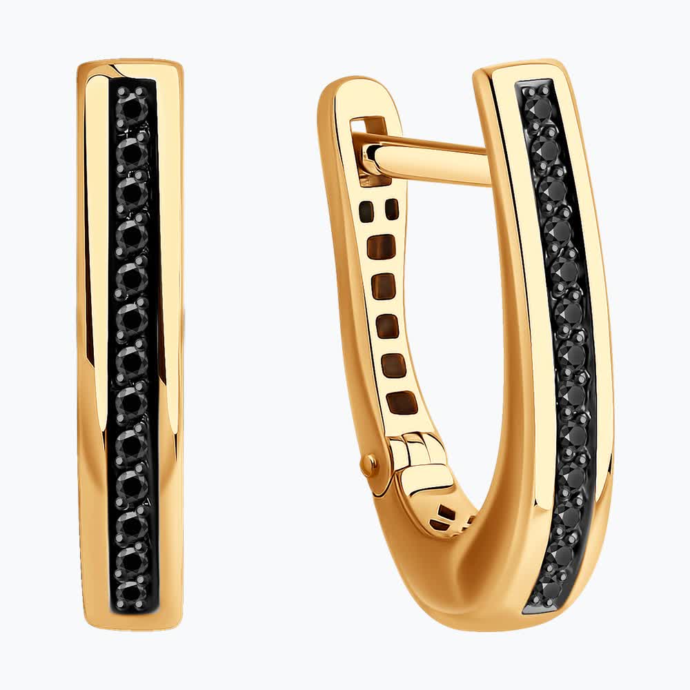 Cercei Sokolov din aur cu diamante