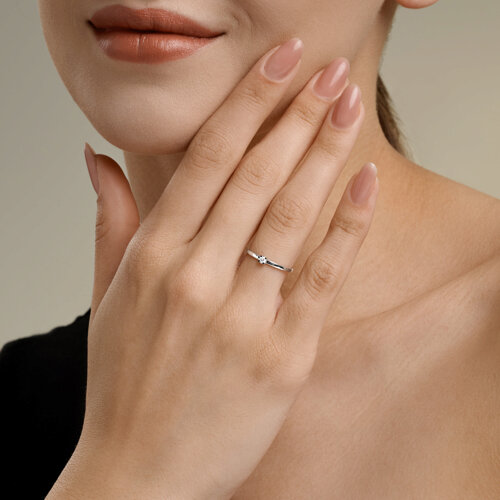 Inel Sokolov din aur alb cu diamant - image 3