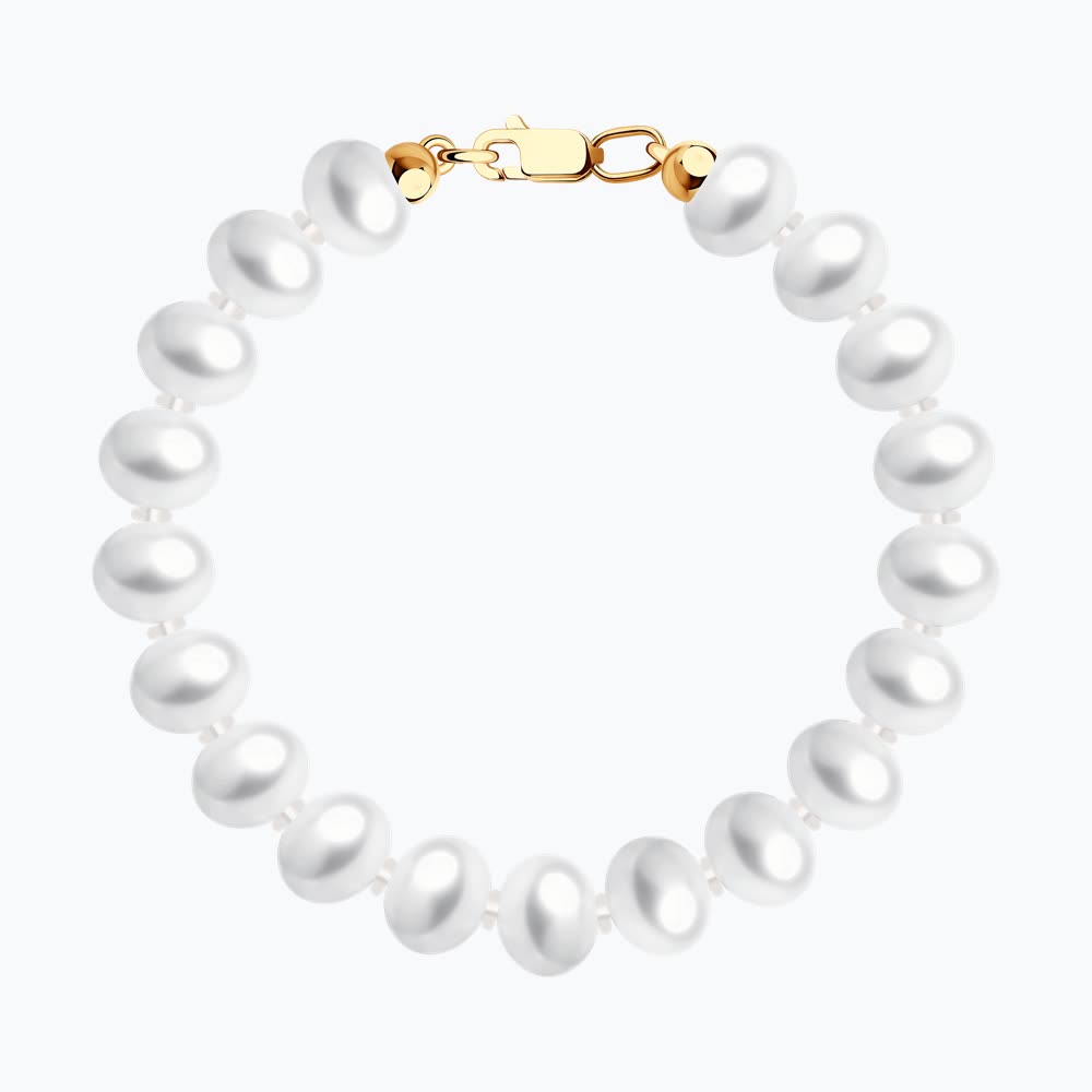 Brățară Sokolov din aur cu perle