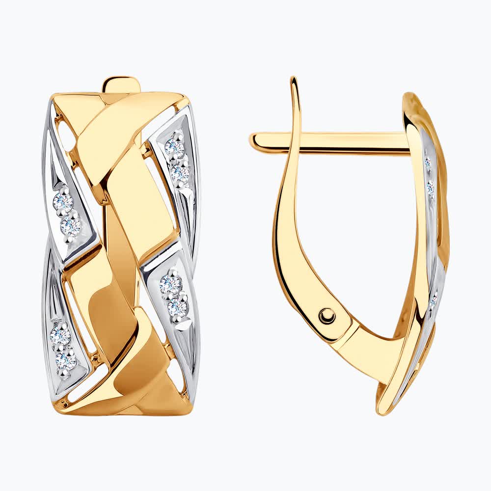 Серьги Sokolov из золота с фианитами