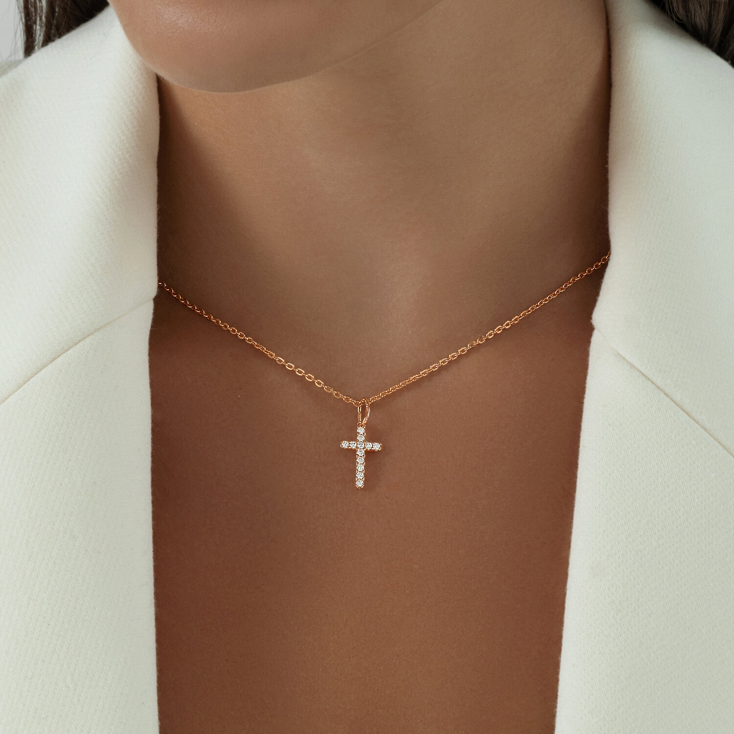 Крест Sokolov из серебра Sokolov из золочёного серебра с фианитами - image 3